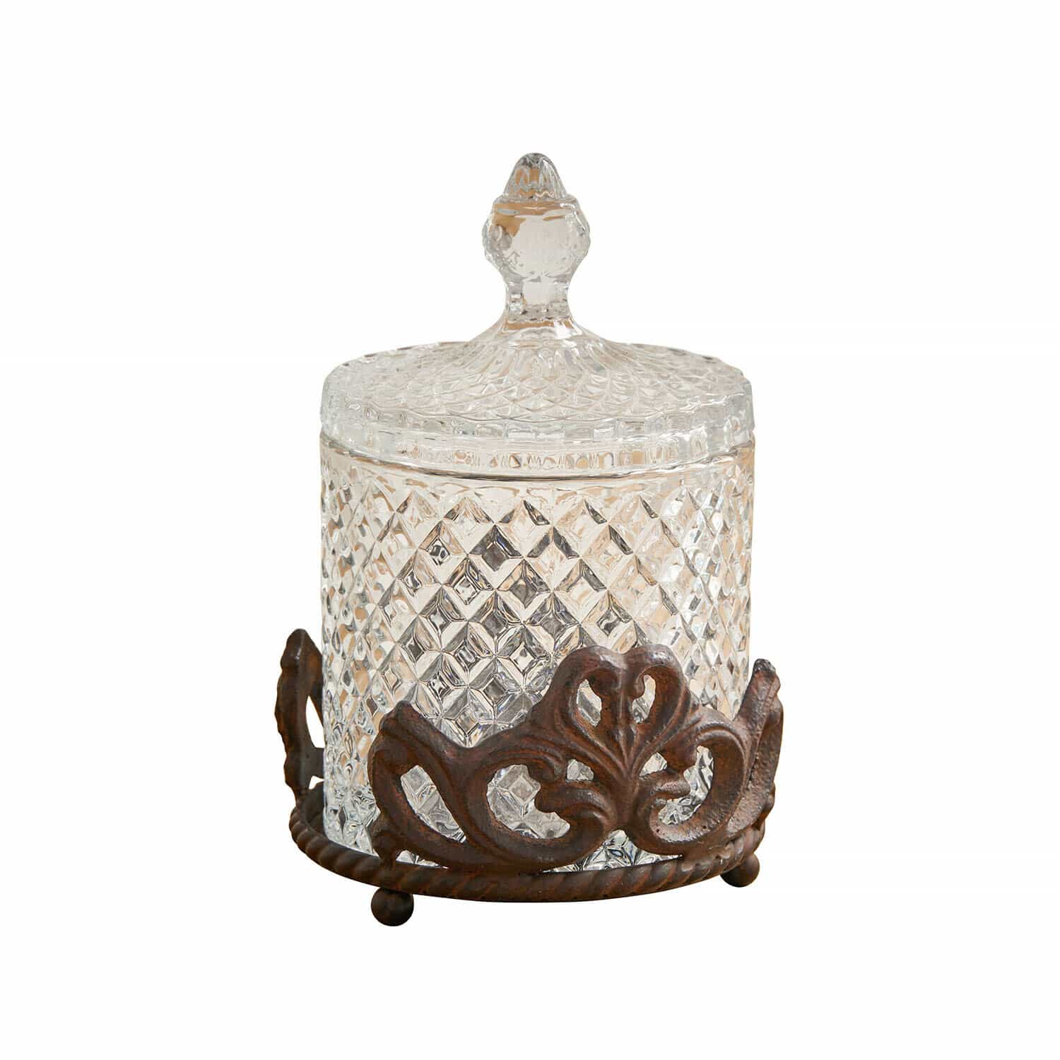 Glasdose mit Halterung Kerynna