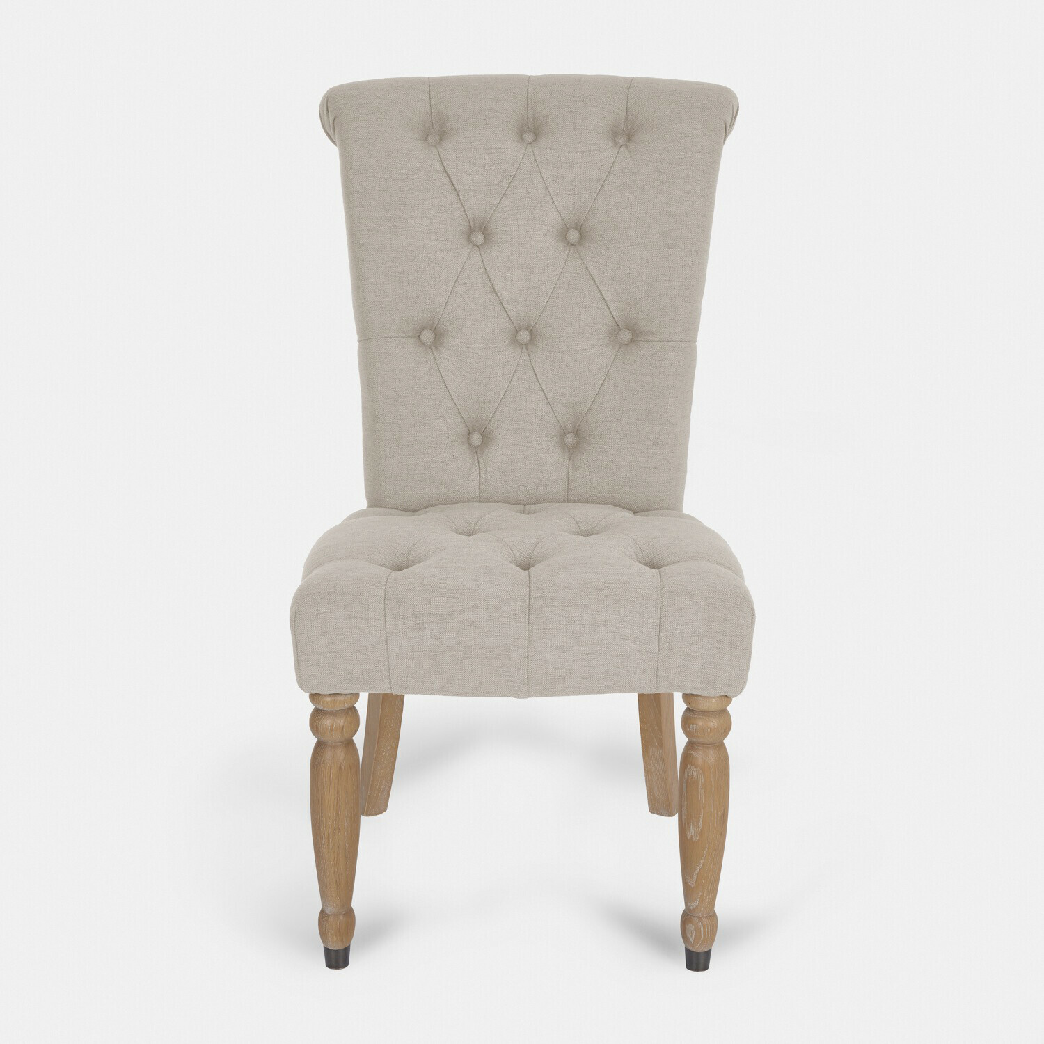 leinen Beiger Leinenstuhl Claville mit Holzbeinen, gepolstert und elegant für Esszimmer