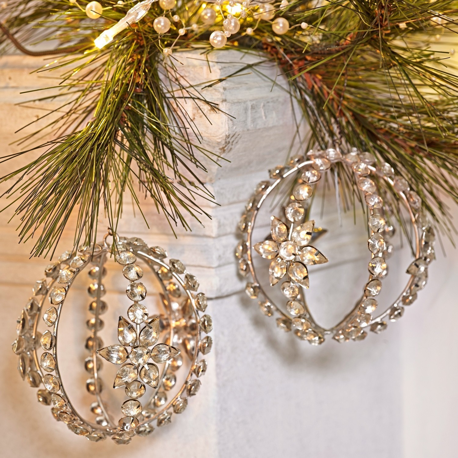 Coppia di decorazioni natalizie Fire Balls