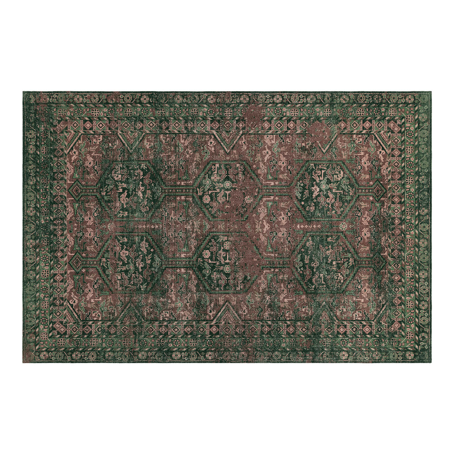 Teppich Incantaro Orientalischer Teppich mit grün-braunem Muster, dekorativ und stilvoll für Wohnzimmer
