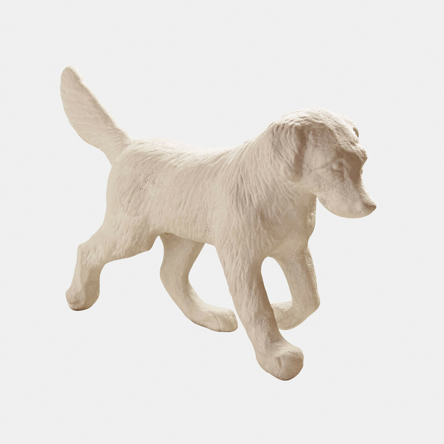 Deko-Hund Wendrel Helle Steinhundfigur mit Fellstruktur, dekoratives Element für Innen- und Außenbereiche