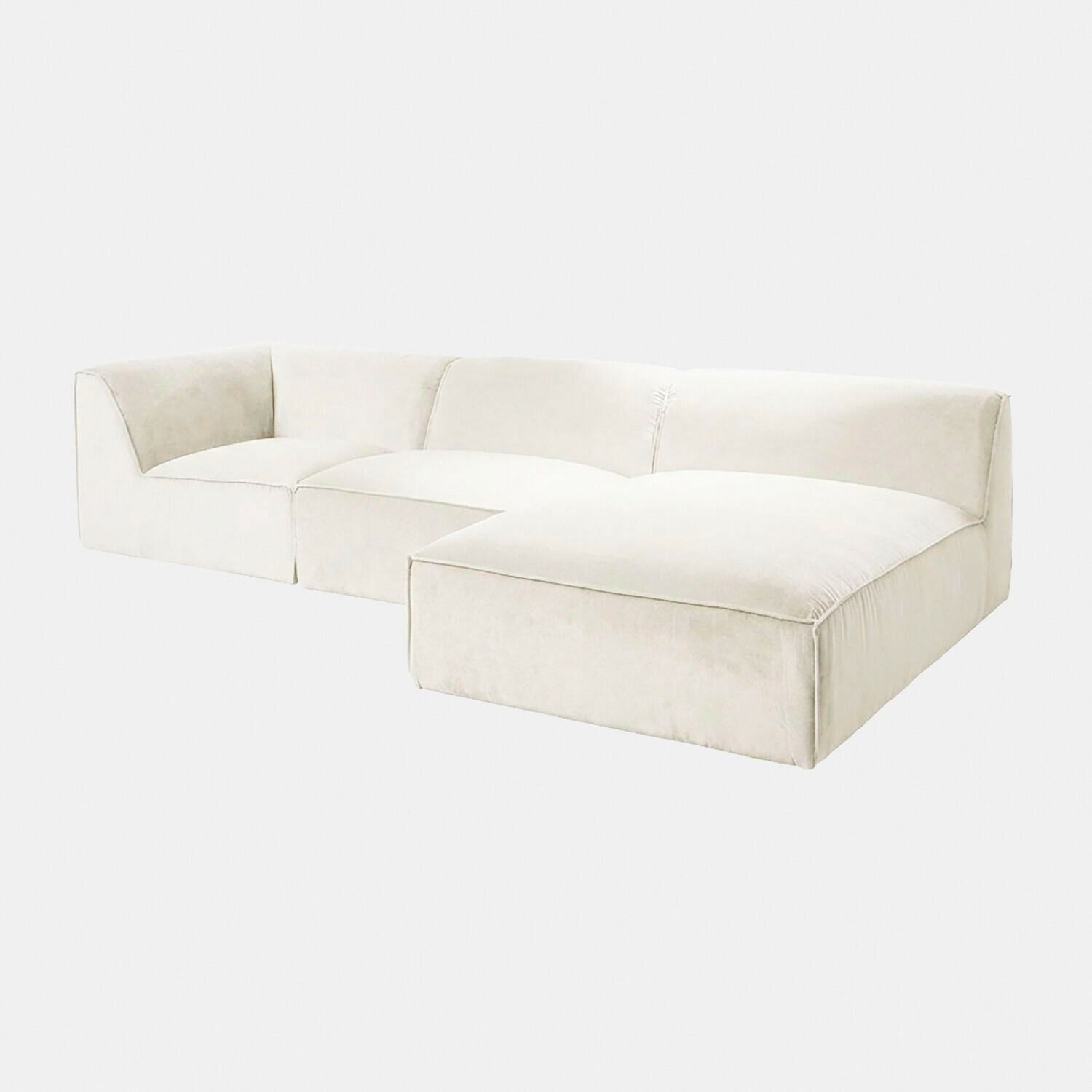 Modulares McLean Sofa in cremefarbenem, weichem Stoff mit modernem Design für Wohnzimmer