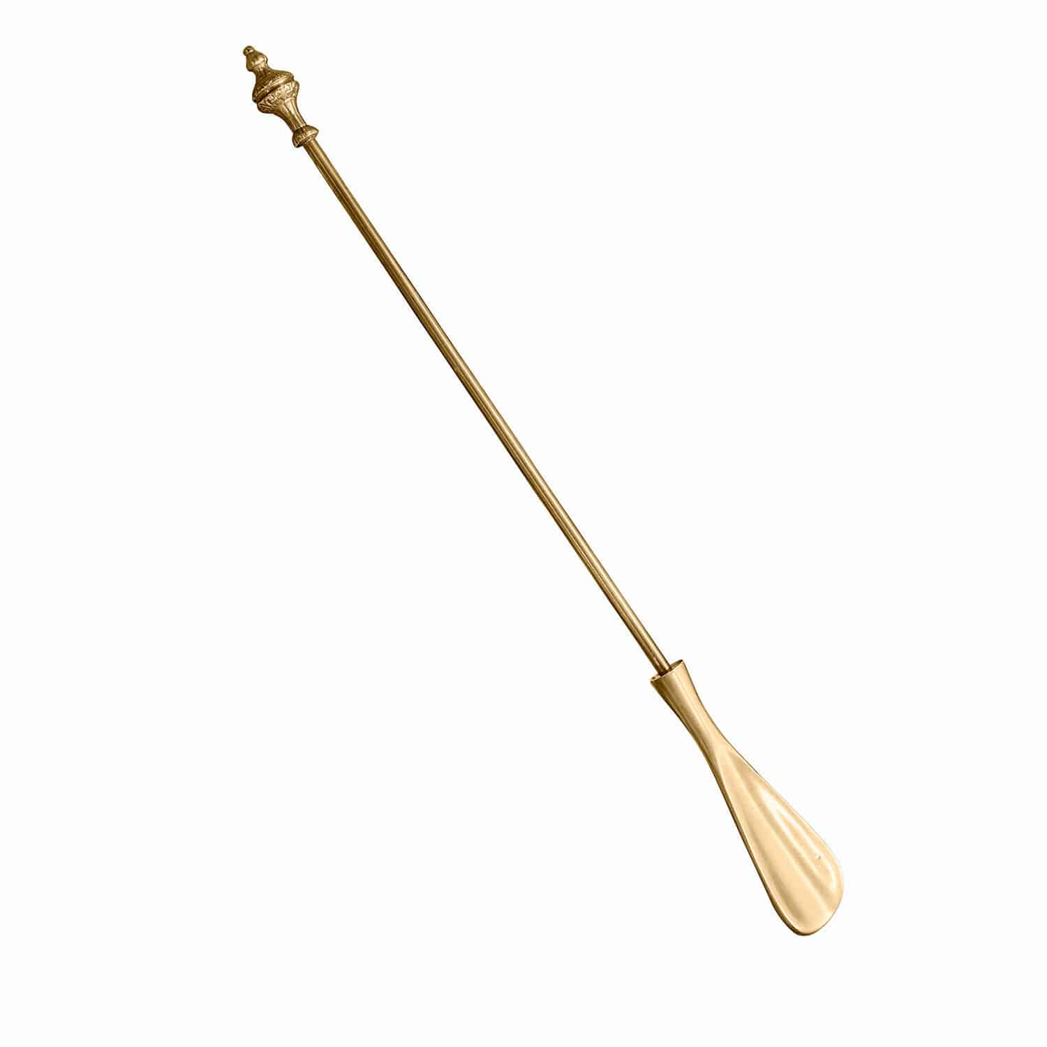 Schuhlöffel Orveline Eleganter goldener Schuhanzieher aus Metall mit verziertem Griff, praktisches Haushaltszubehör
