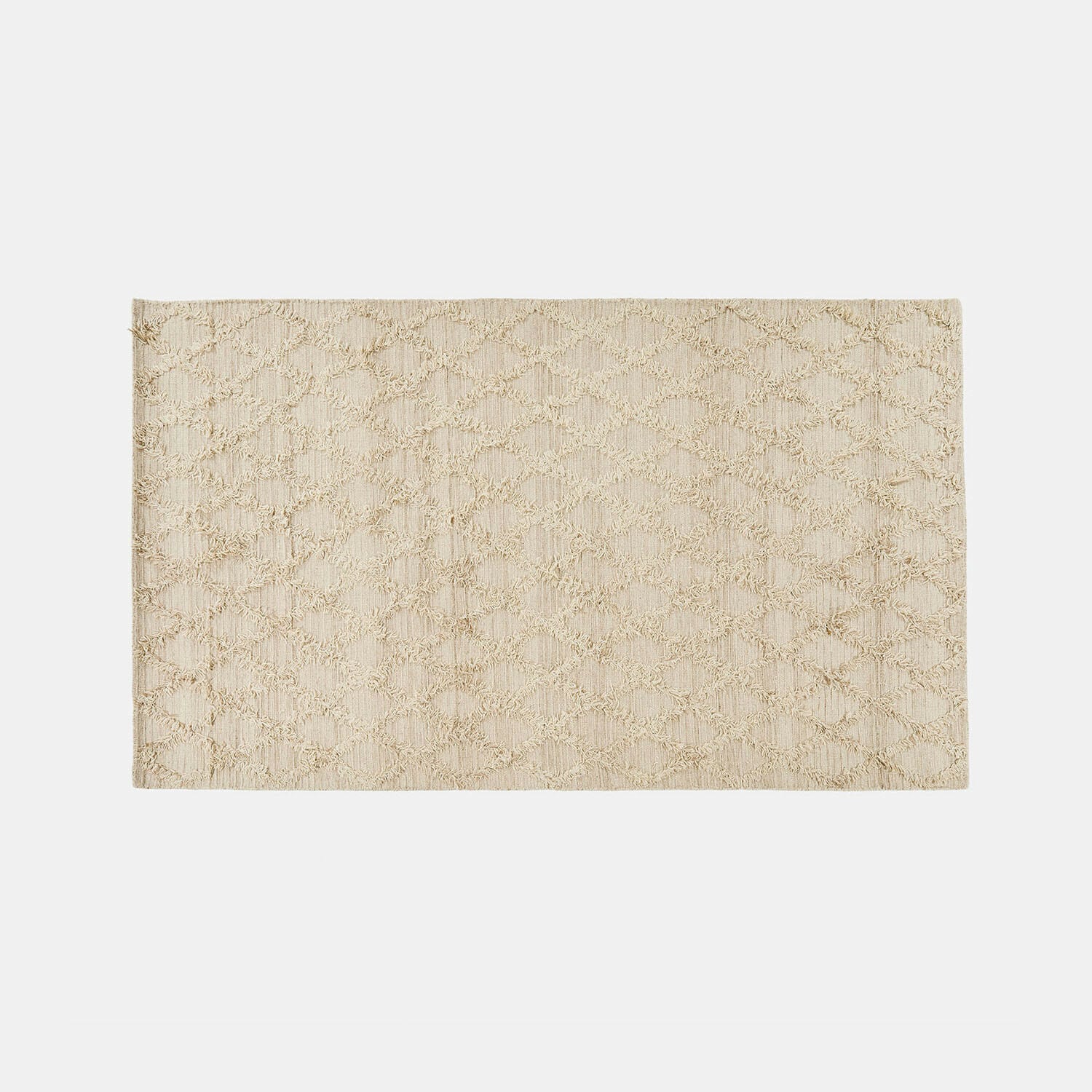 Teppich Yoann Beiger Teppich mit geometrischem Muster aus weichem Material, ideal für Wohnzimmer oder Schlafzimmer