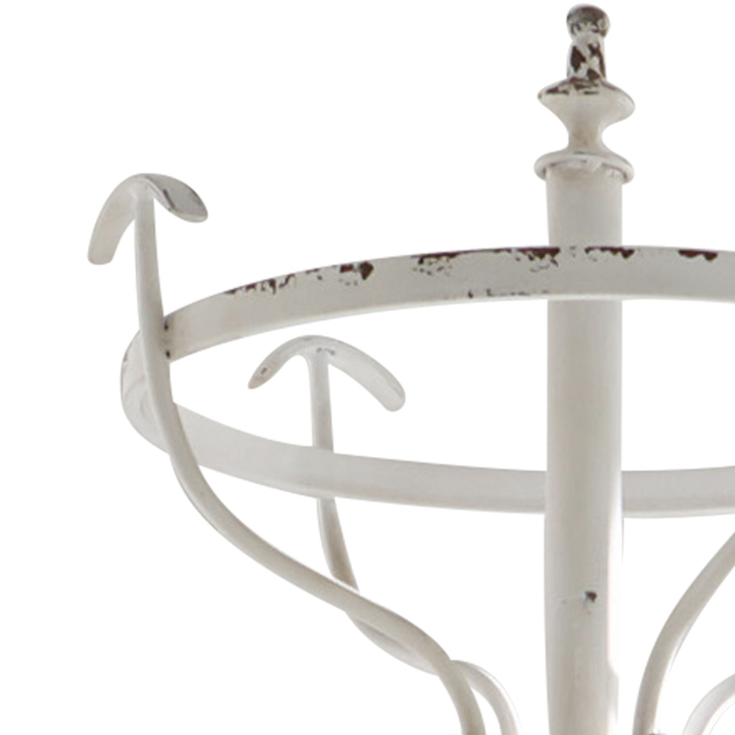 Weißer Metall-Wandhaken mit dekorativen Haken und antikem Look für den Flur