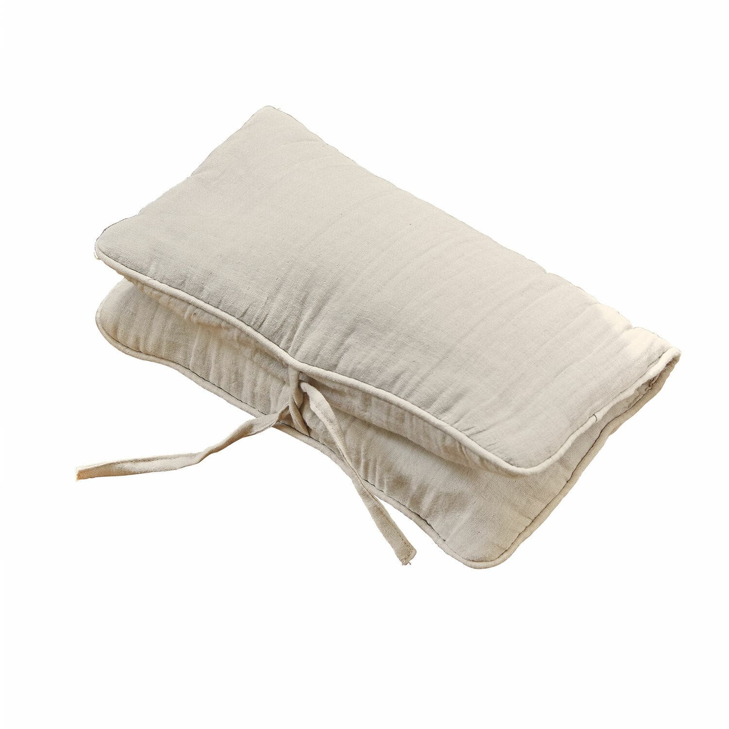 Beige Baumwollkissen mit Bindeband, weich und dekorativ für Innenräume und Gartenmöbel