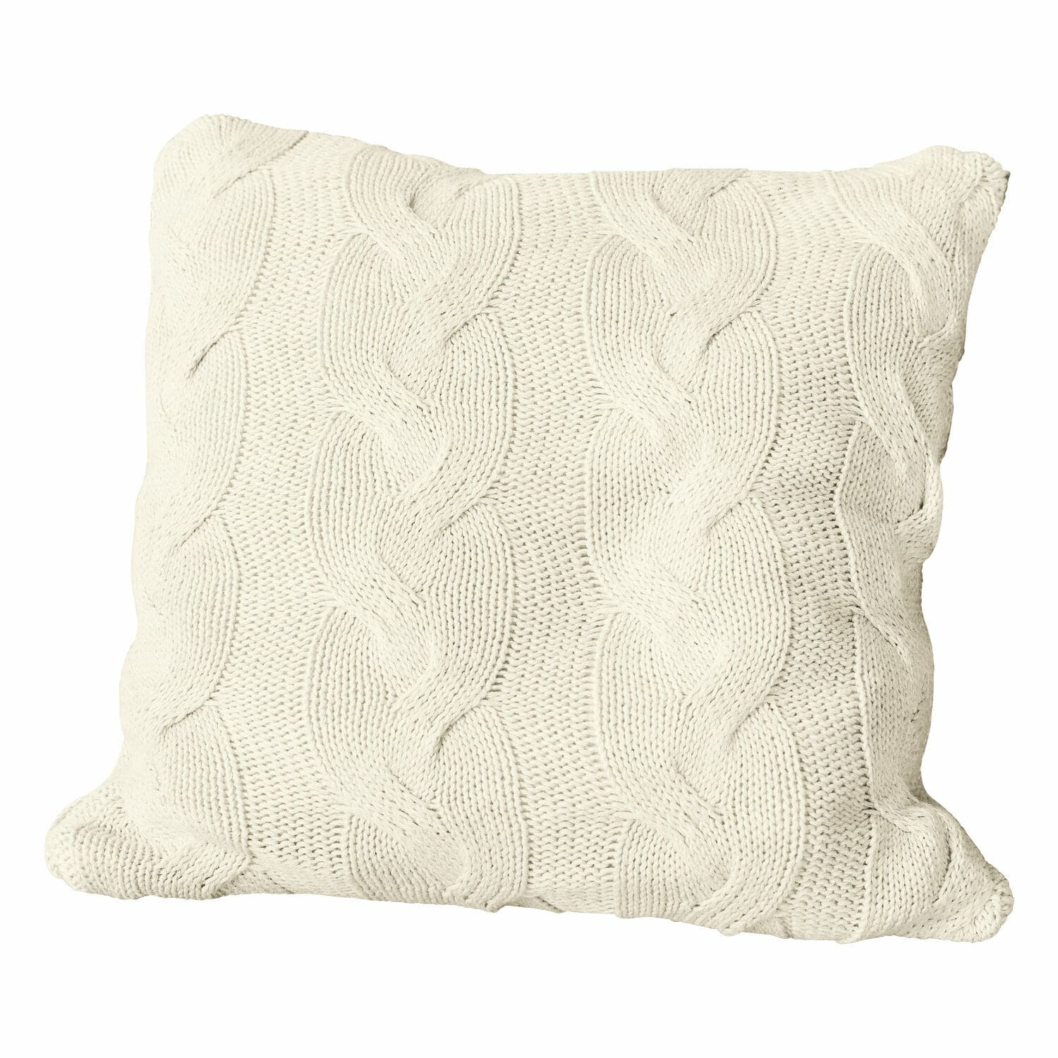 Kissenhülle Arnhem Beige Baumwollkissen mit Zopfmuster, gestrickt, weich und dekorativ für Wohnzimmer