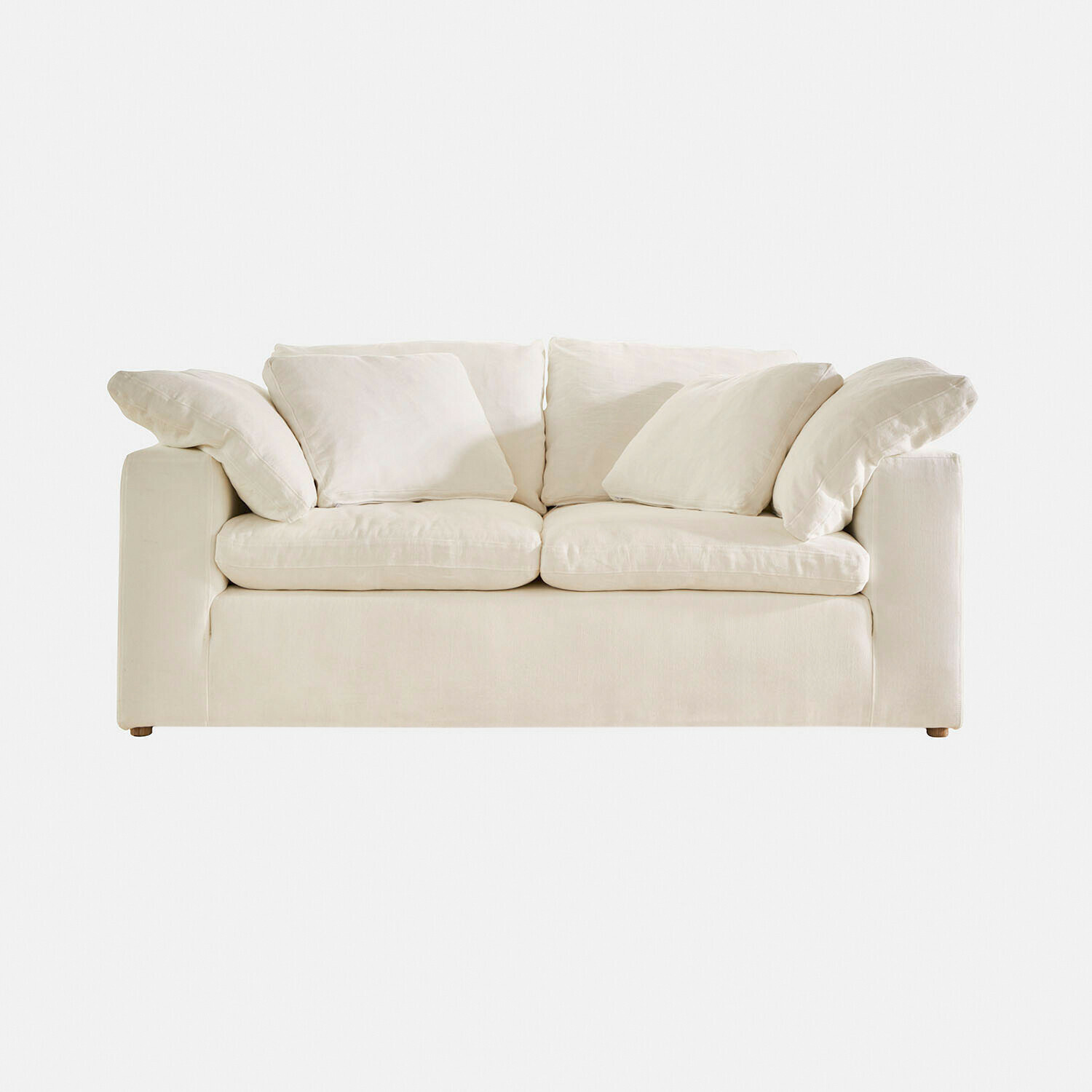 weiß Weißes Everholt Sofa aus weichem Stoff mit Kissen, modernes Wohnzimmermöbel
