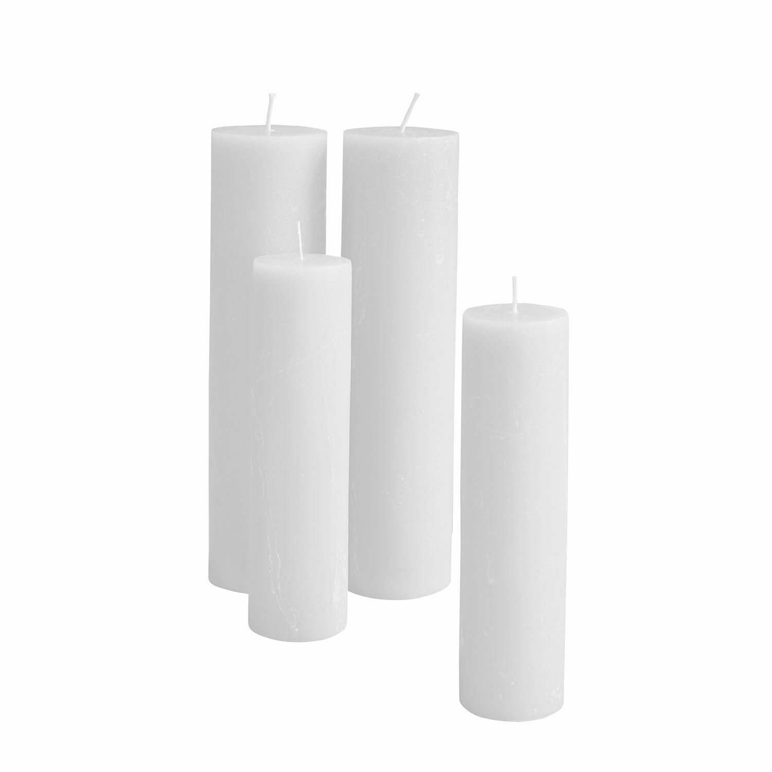 4er Set Avinal Kerzen in Creme aus Wachs, dekorative Wohnaccessoires und Stimmungslicht