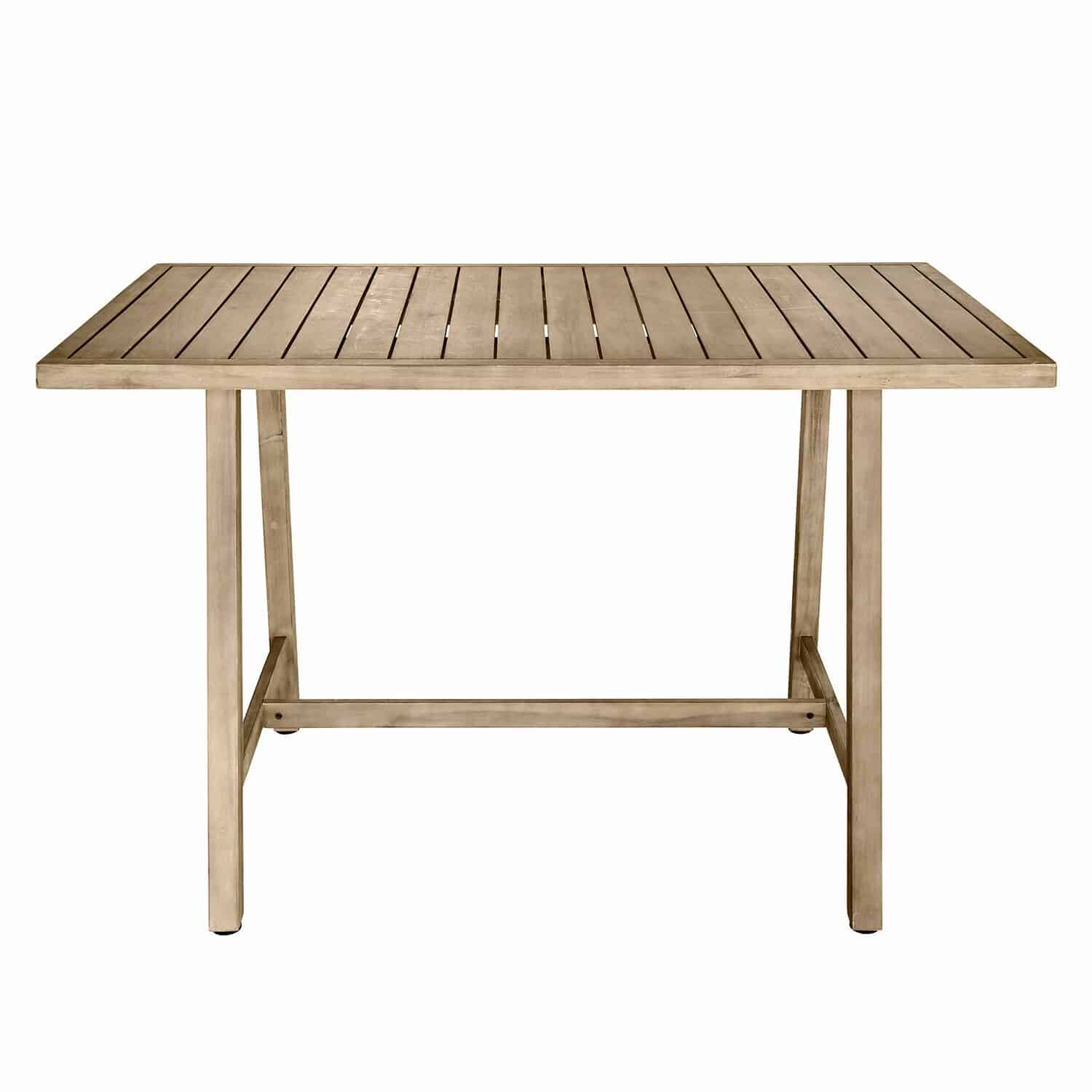 Gartentisch aus Holz in hellbrauner Farbe mit schlichtem, klassischem Design für Außenbereich