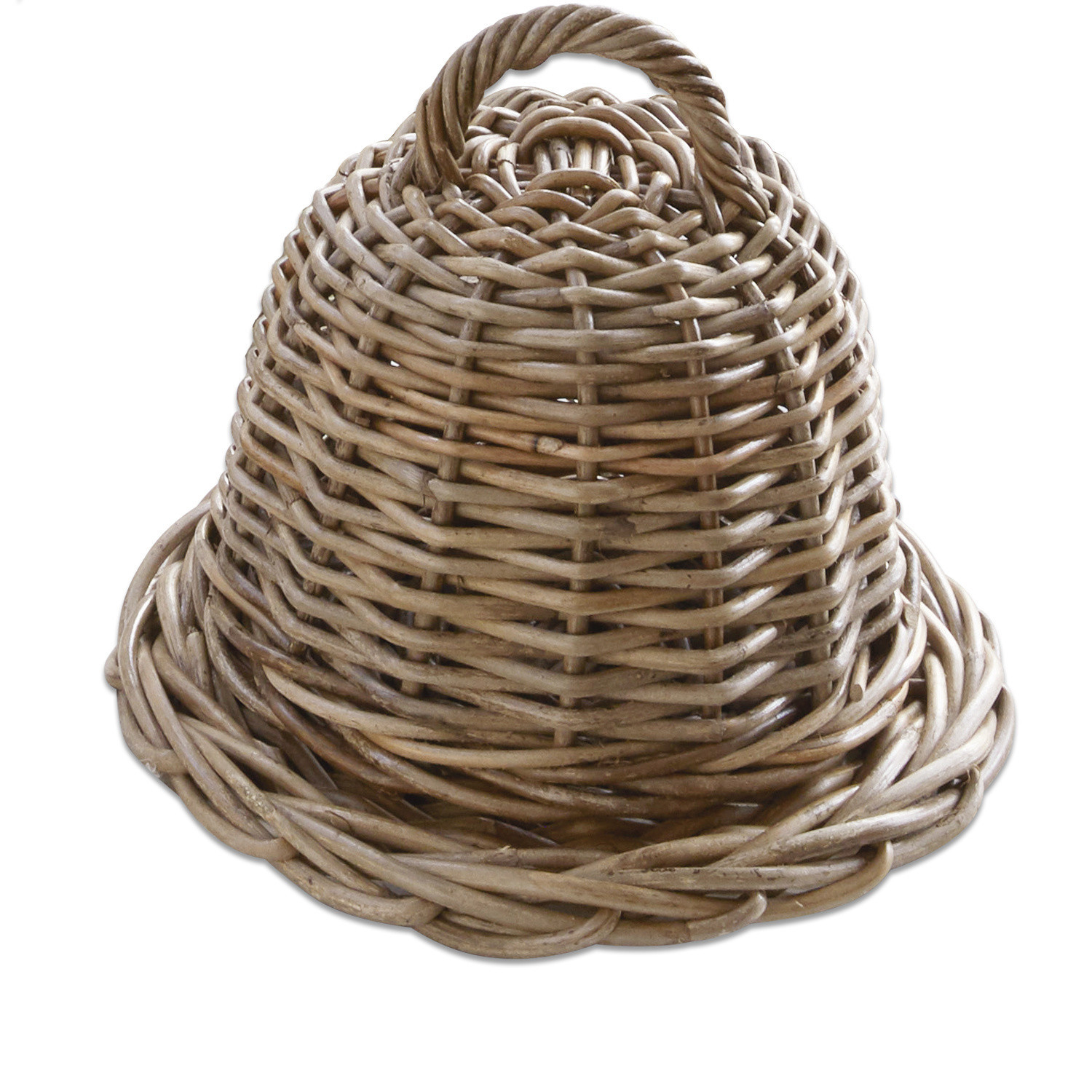 Dekorativer Glockenkorb aus natürlichem Rattan in Braun für Haus und Garten