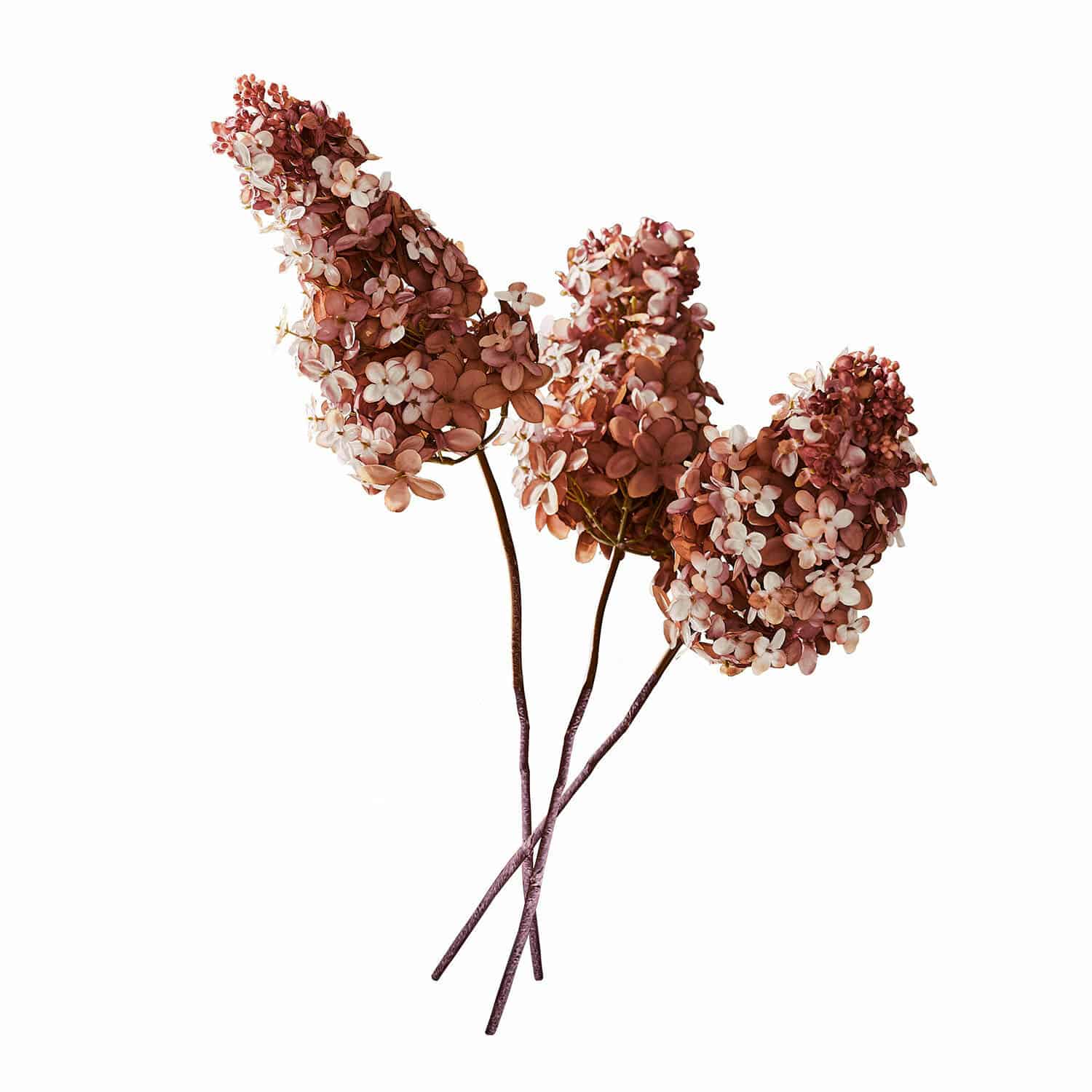 Deko-Blume 3er Set Ylvi Drei Zweige getrockneter Blumen in Rosa- und Weißtönen als Dekoration für Innenräume