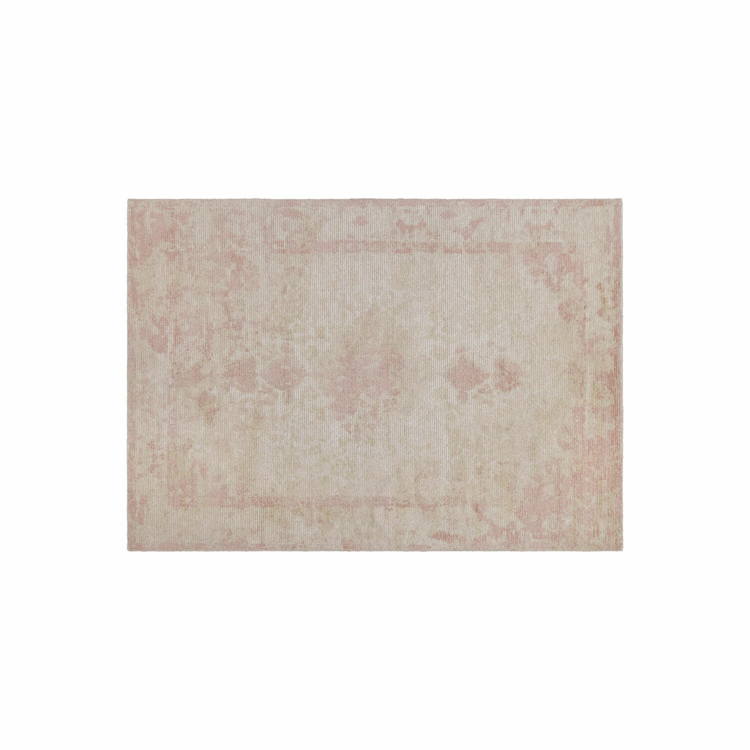 Teppich Zilevax Teppich in Pastellrosa und Beige mit zartem Muster, weiches Material für Wohnraumdeko