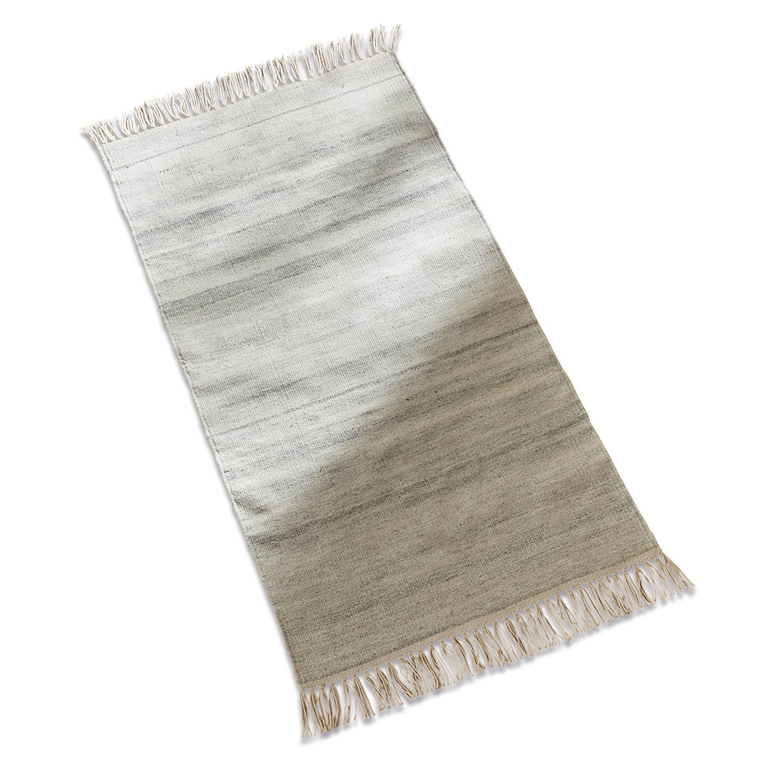 Beigefarbener Teppich mit Fransen aus Naturmaterial, ideal für Wohnraum und Bodenbelag