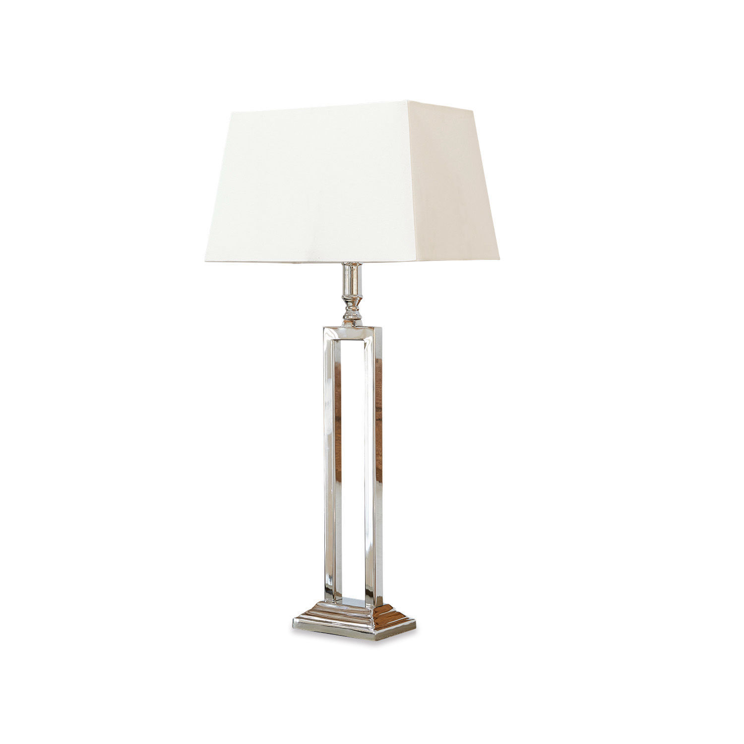 Tischlampe Kinshaa Elegante Tischlampe mit Metallfuß und weißem Lampenschirm für Wohnzimmer und Schlafzimmer
