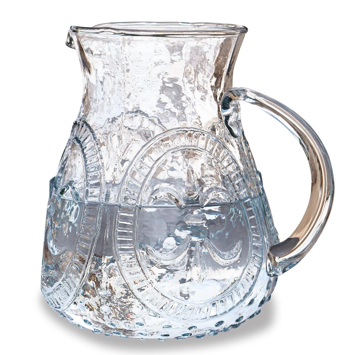 Krug Pépin Glaskrug mit Relief und Henkel, transparentes Material, ideal zum Servieren von Getränken