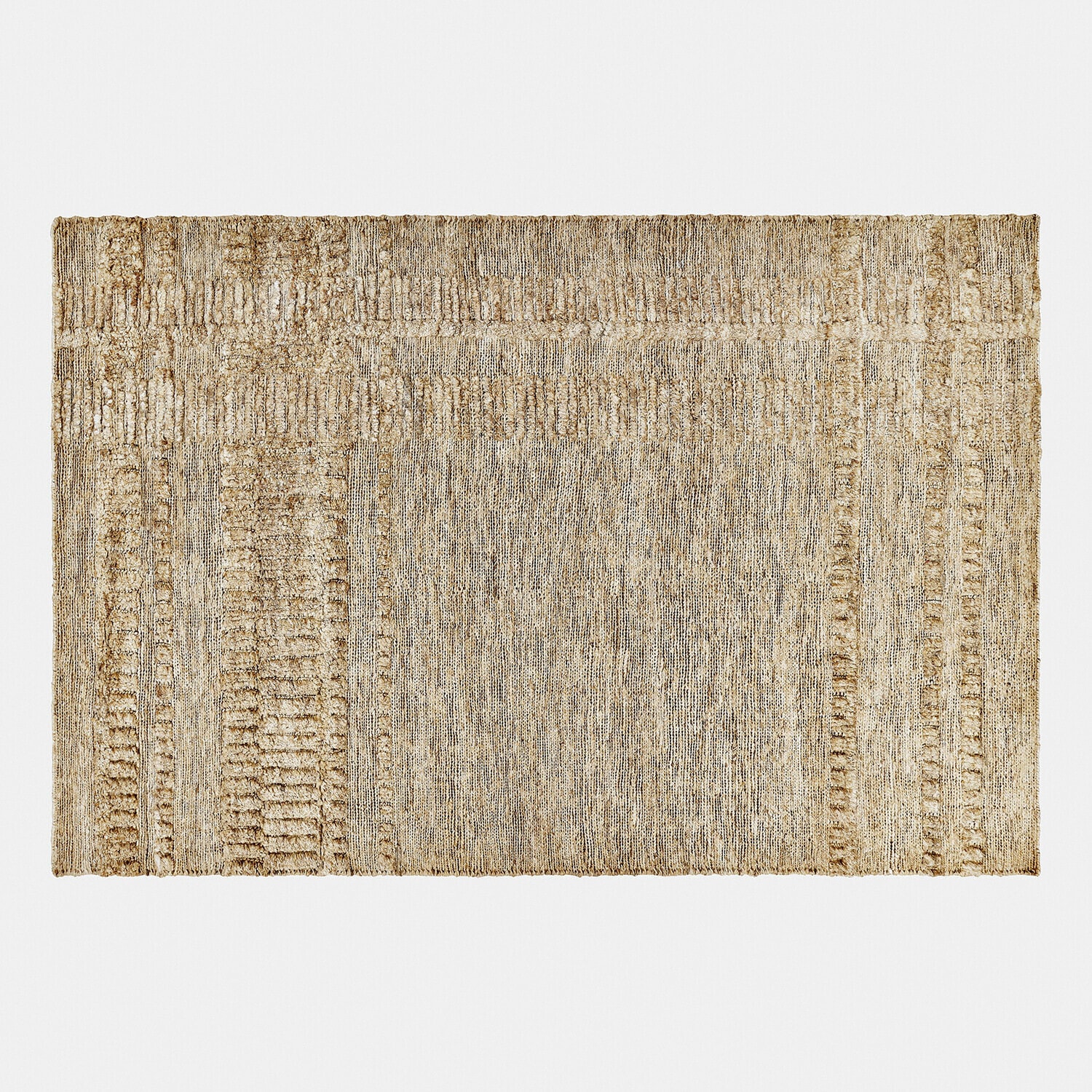 Teppich Lorianza Beigefarbener Teppich aus Naturmaterial mit geometrischem Muster, ideal für Wohnzimmer und Dekoration