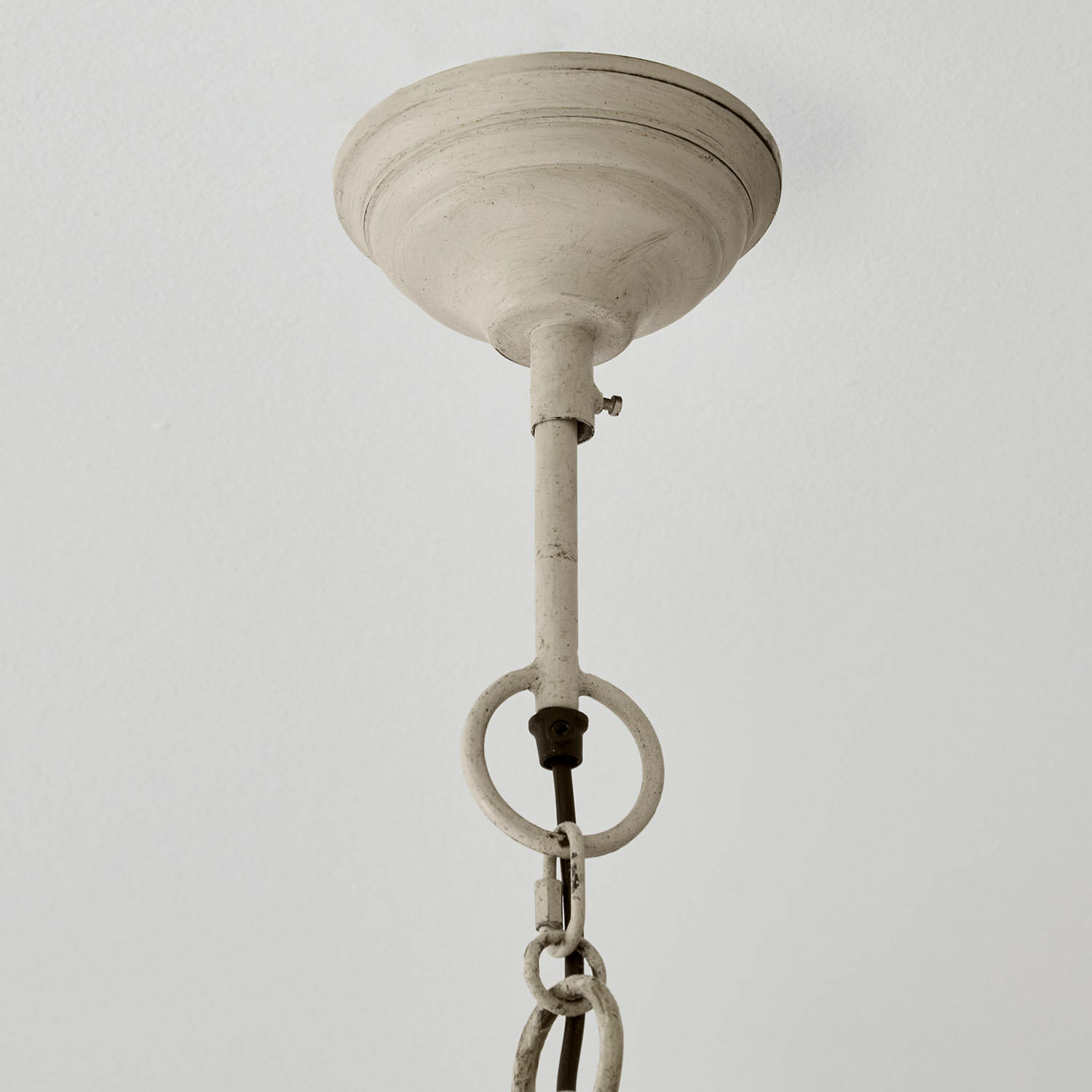 Weißer Metall-Deckenhalter mit Kette für Lampe, industrieller Stil, Wohnraumdekoration