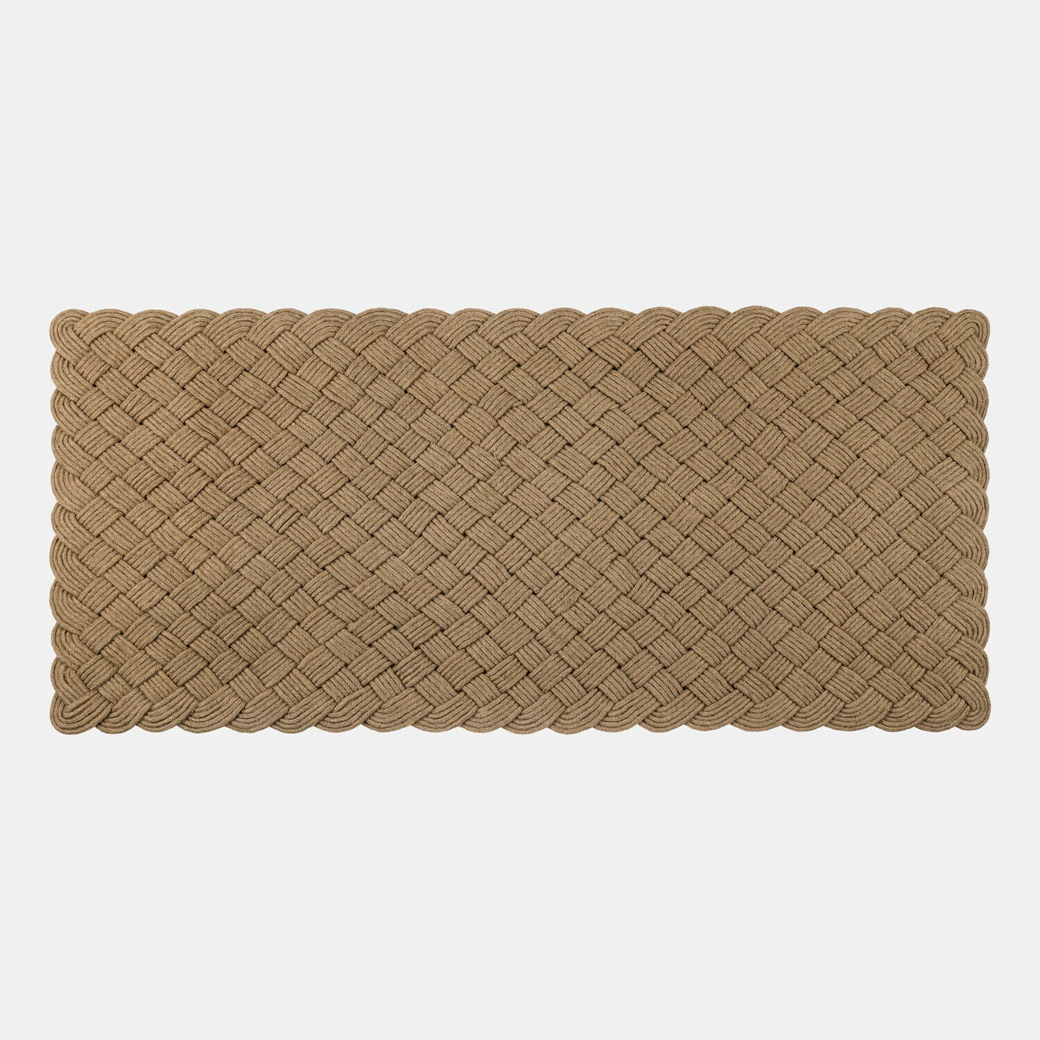 Braune geflochtene Matte aus Naturmaterial, rechteckig, ideal für Wohnräume und Böden