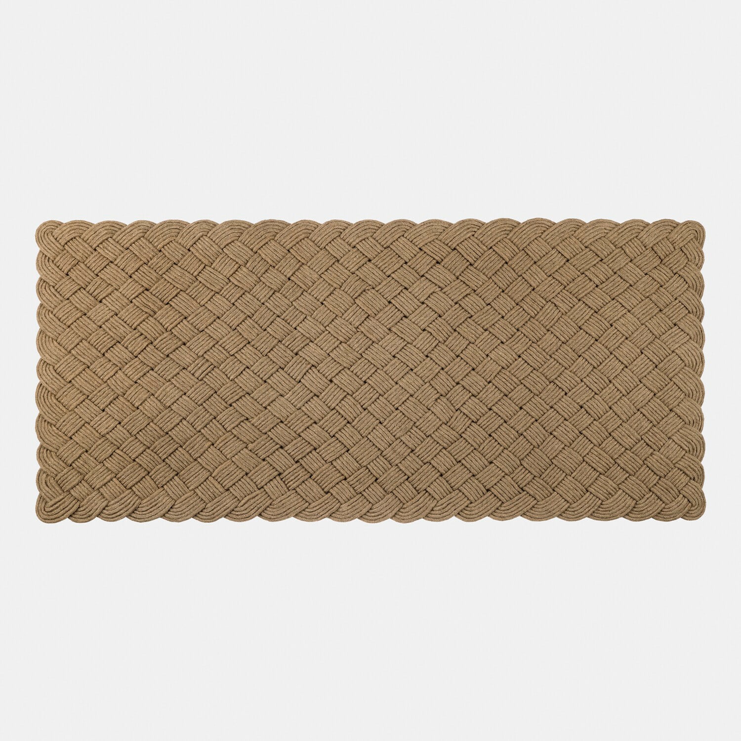 Läufer Hildas Braune geflochtene Matte aus Naturmaterial, rechteckig, ideal für Wohnräume und Böden