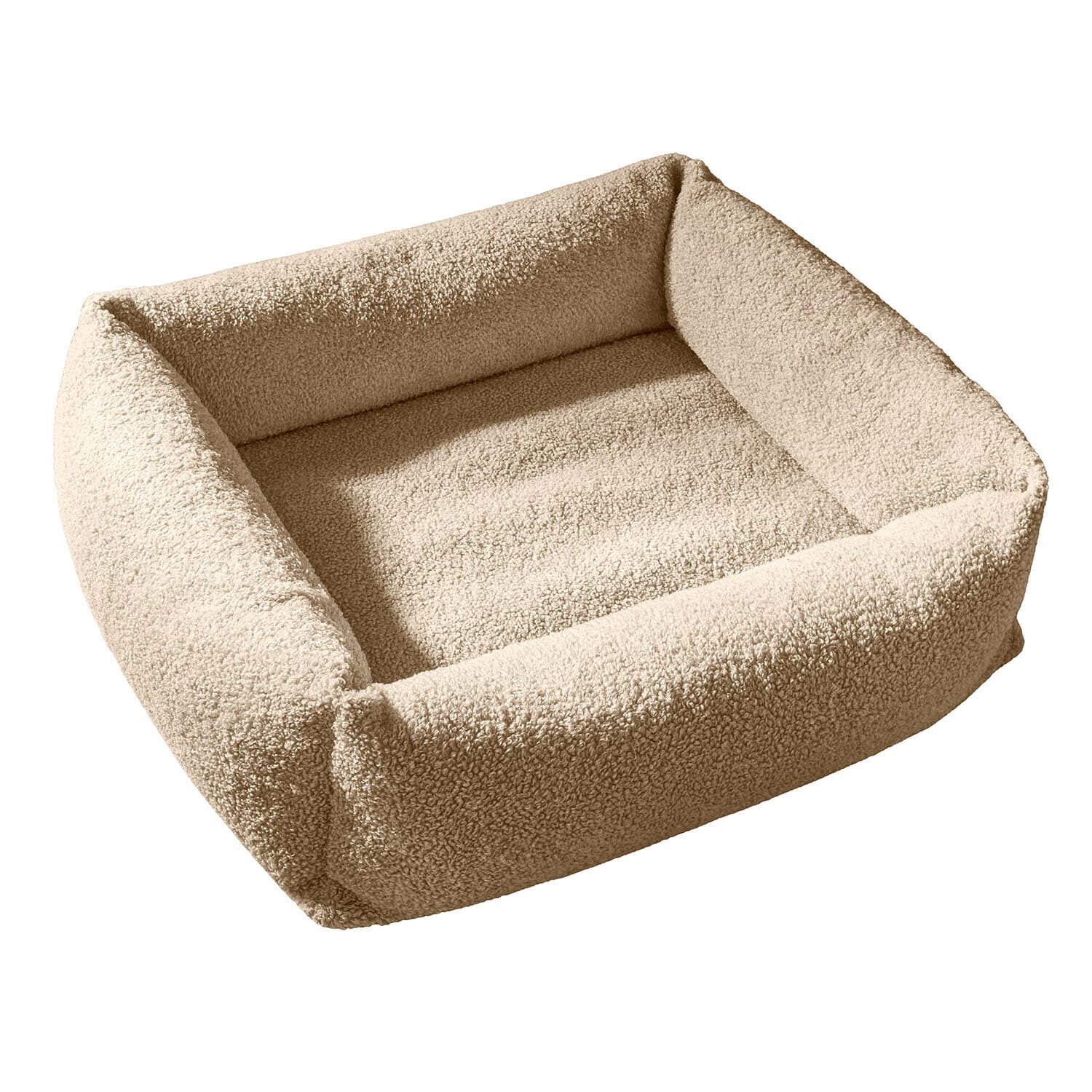 Haustierbett Giolena Beiges Hundebett aus weichem Bouclé-Material, komfortabler und stilvoller Ruheplatz für Hunde