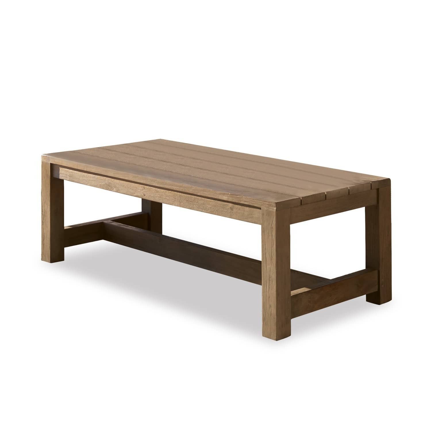 Kaffeetisch aus natürlichem Teakholz in schlichtem Design, ideal für Wohnzimmer und Garten