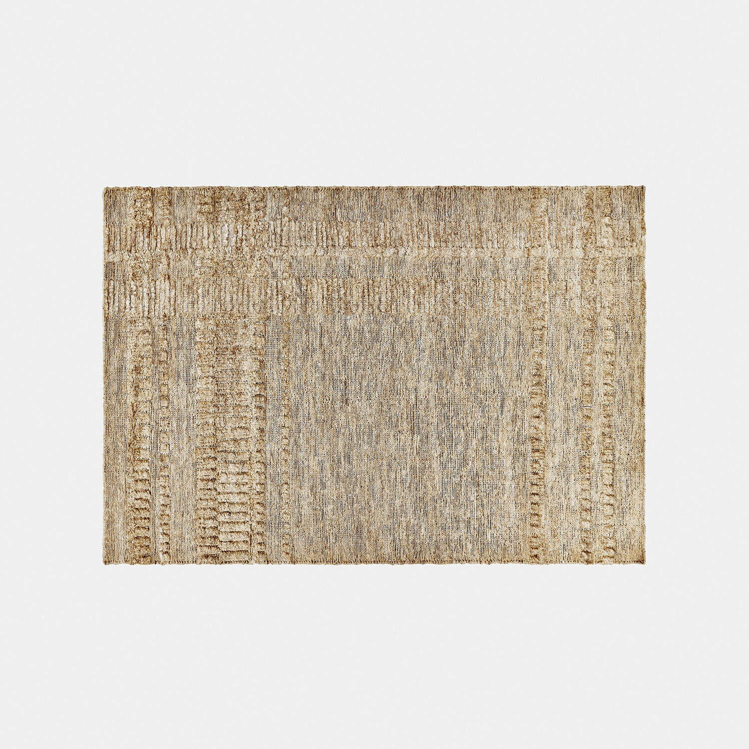 Teppich Lorianza Beiger Teppich aus Naturfasern mit strukturiertem Muster für moderne Wohnräume