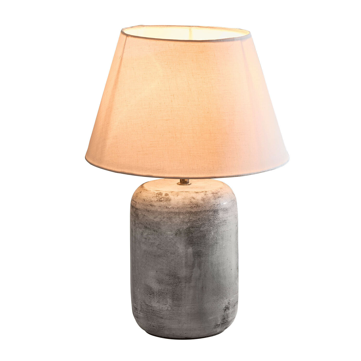Tischlampe Ciel d'Opale Tischlampe mit Betonfuß und cremefarbenem Lampenschirm, modernes Design für Wohnzimmer