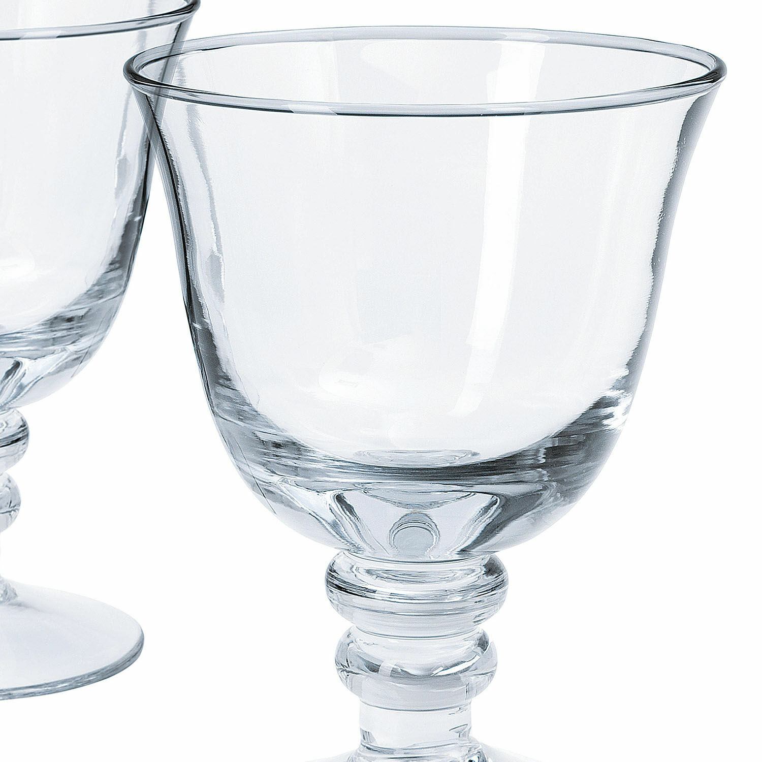 Klarer Glas-Weinglas mit Fuß, durchsichtiges Material, elegantes Trinkglas für den Haushalt