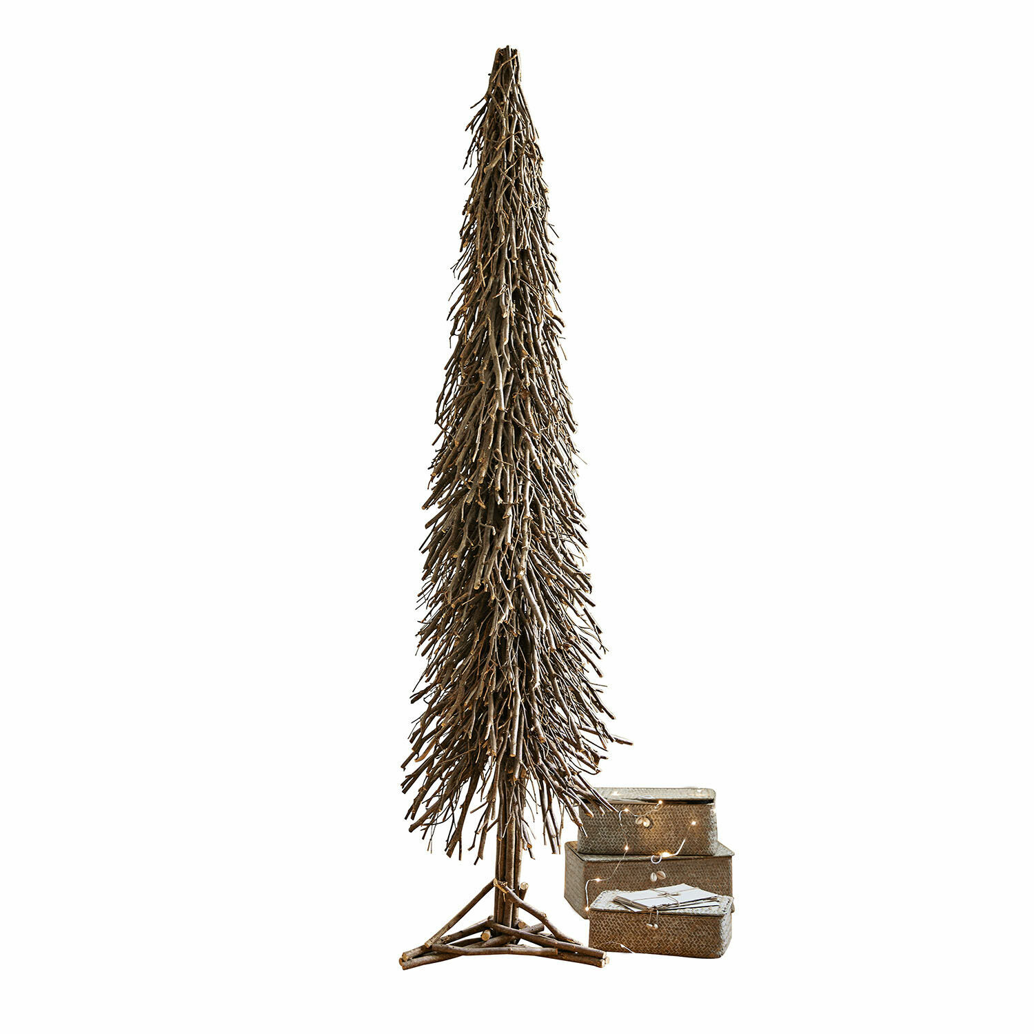 Deko-Baum Sullivan Hohes Deko-Bäumchen aus braunen Naturzweigen mit passenden Geschenkboxen