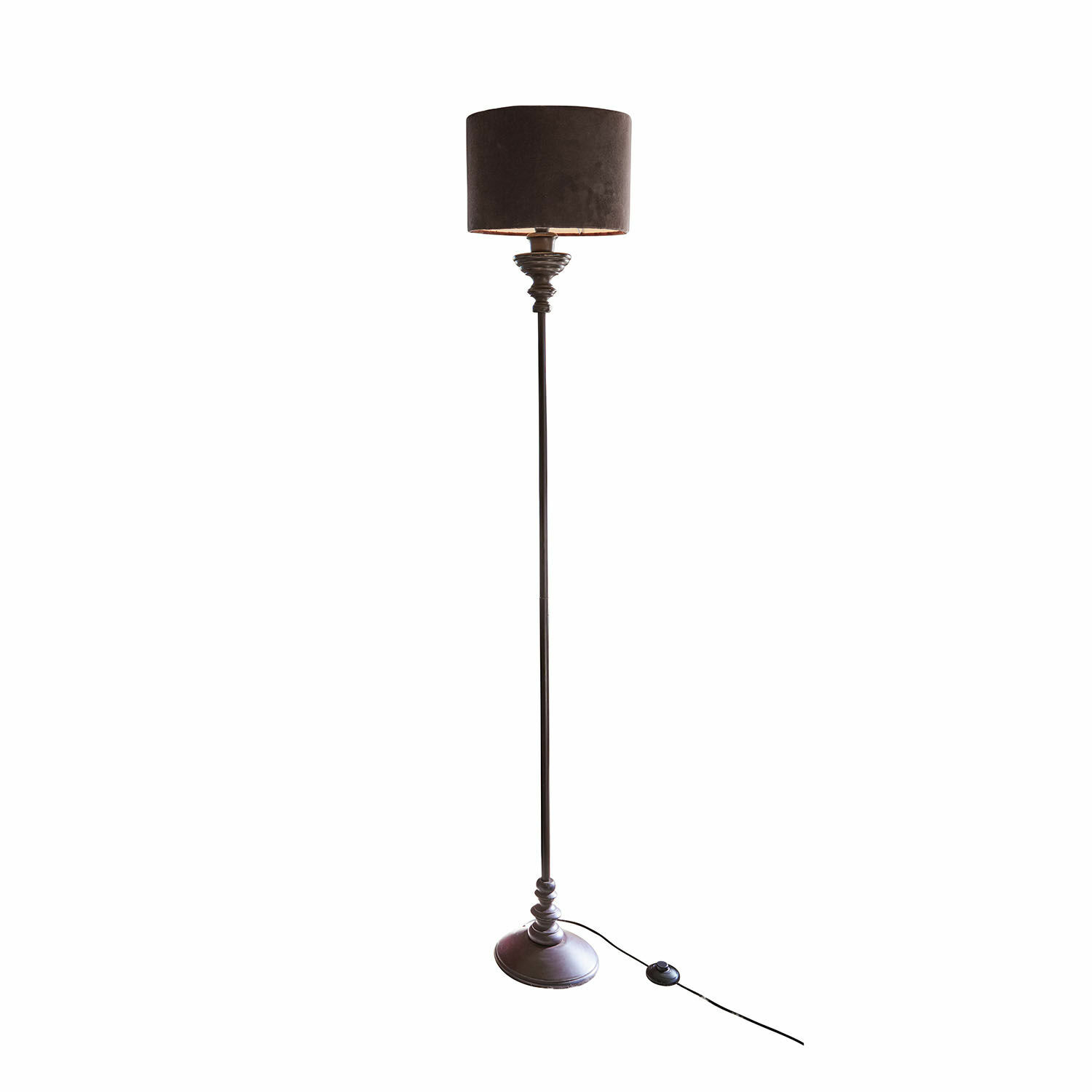 Stehlampe mit Metallfuß und schwarzem Lampenschirm, moderner Stil für Wohnzimmerbeleuchtung