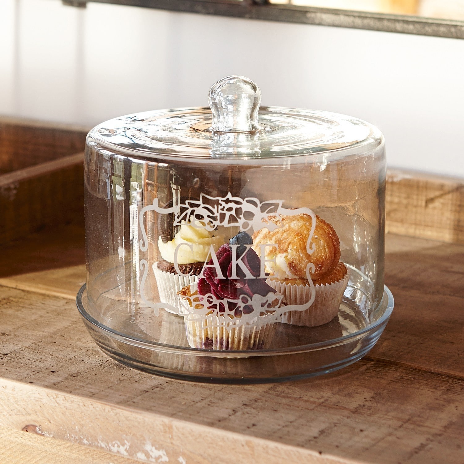 Glasglocke mit Platte 2er Set Lexi