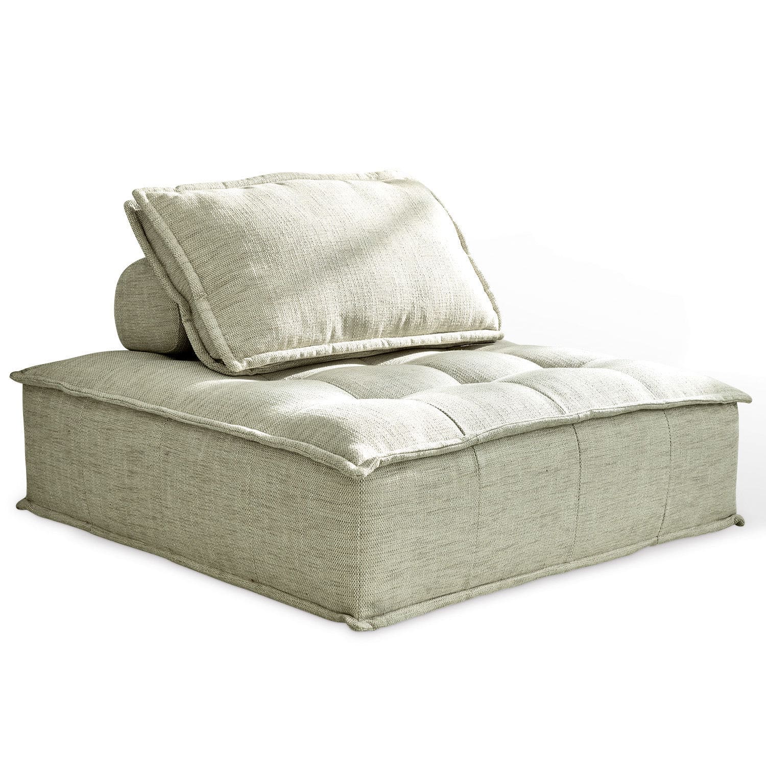 Loungesofa Tesshill Beiges Sitzkissen aus Stoff mit weichem, gestepptem Design für entspanntes Sitzen