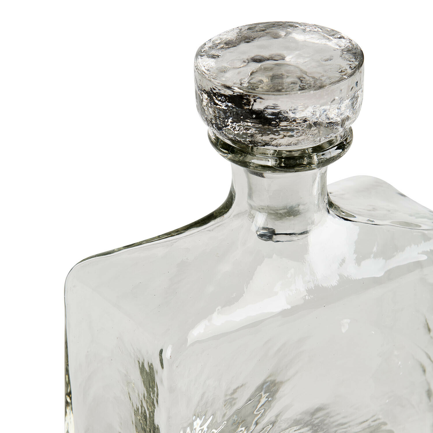 Transparente Glas-Karaffe mit strukturierter Kappe zur Aufbewahrung von Getränken