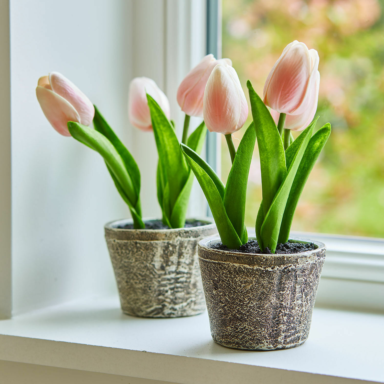 Lot de deux pots de tulipes décoratives Zéphine Lot de deux pots de tulipes décoratives Zéphine