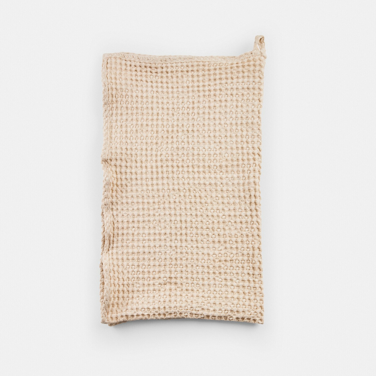 Beige Baumwoll-Geschirrtuch mit Waffelstruktur, praktisches Küchenzubehör für den Alltag