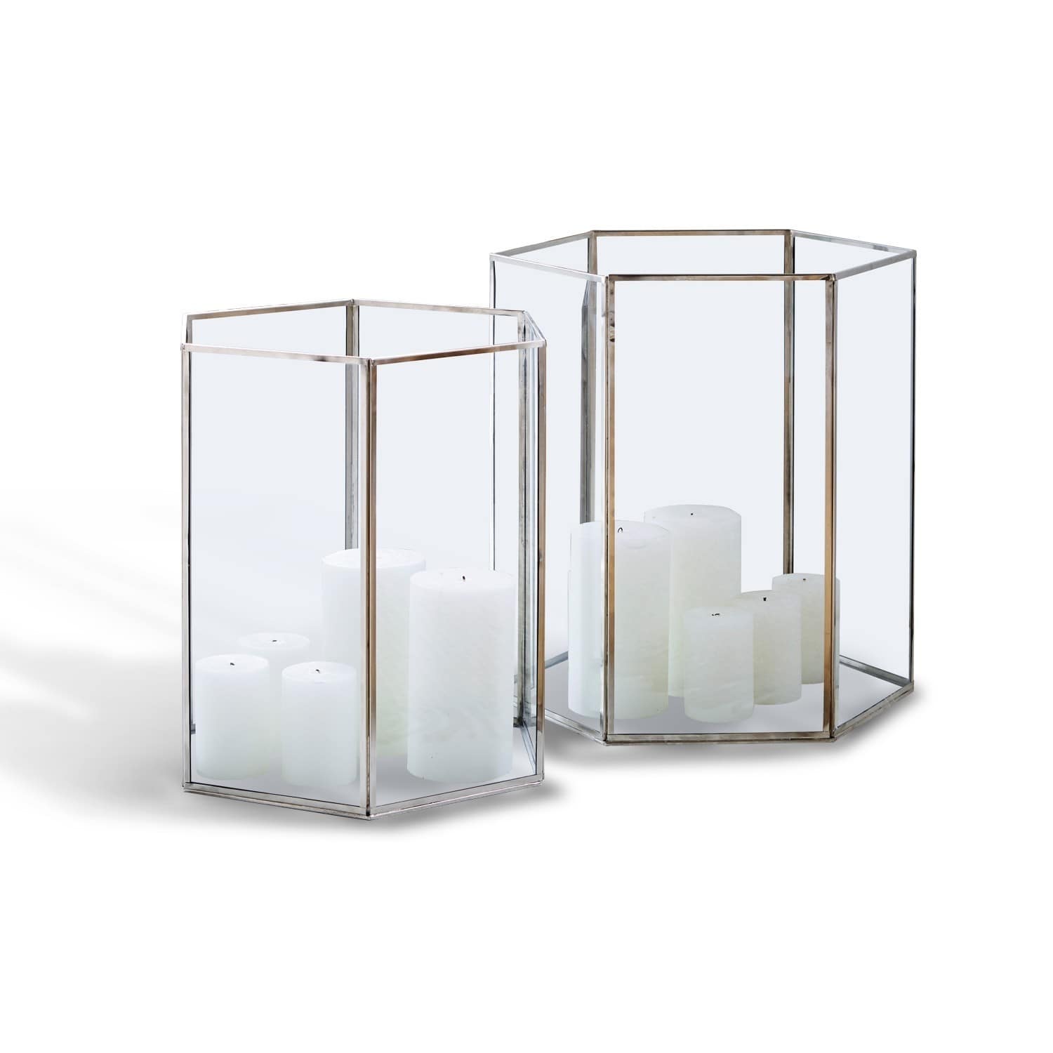 Windlicht 2er Set Hexagon