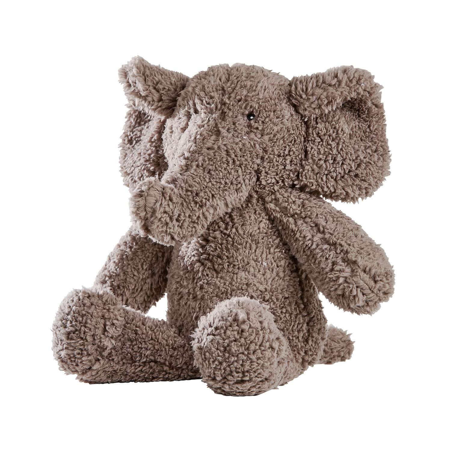 Weicher brauner Plüschelefant, Kuscheltier für Kinder, flauschiges Stofftier