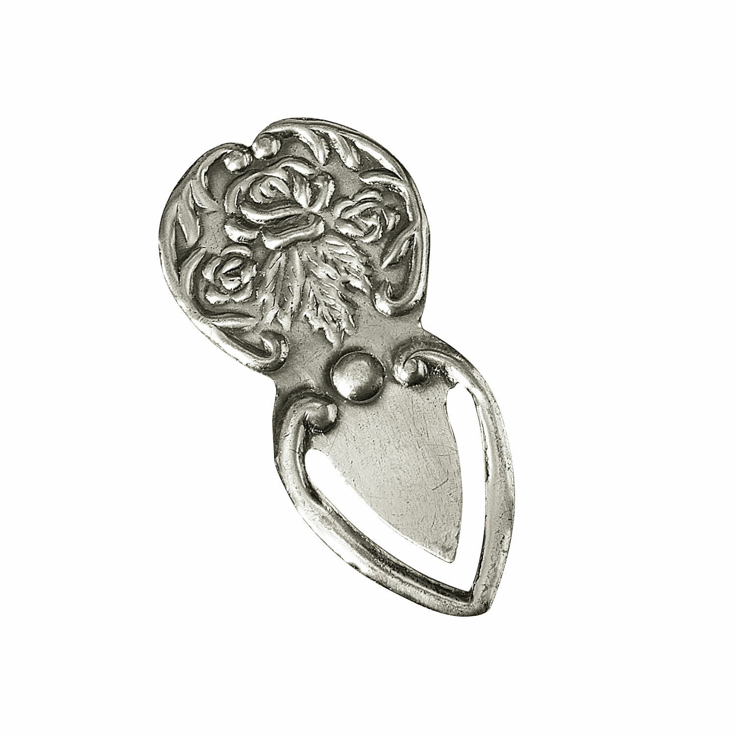 Silberne Metall-Lesezeichen mit Rosen- und Blättermotiv, elegantes Lesezubehör aus Metall