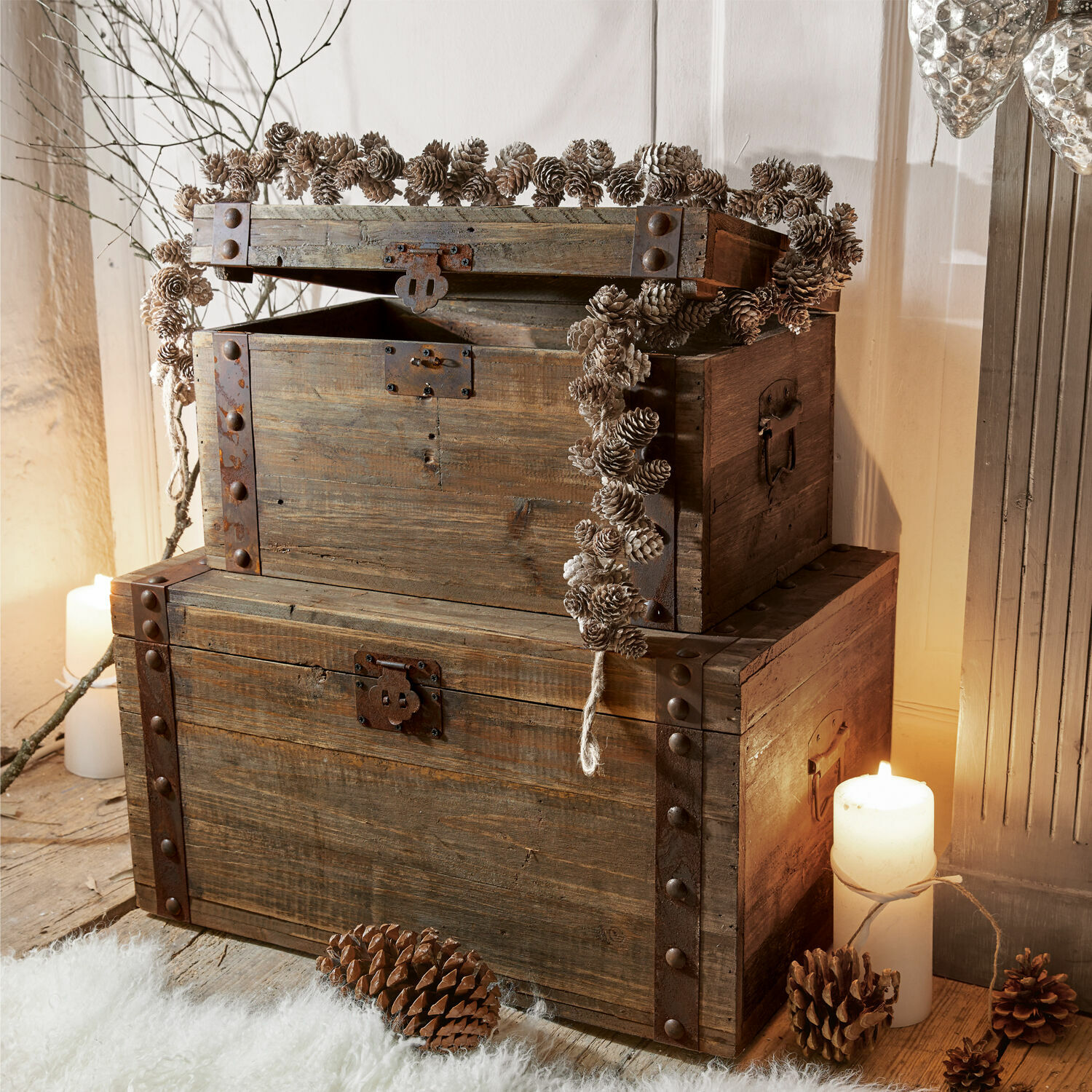 Weihnachtsdekoration aufbewahren Aufbewahrungsbox Holz,
