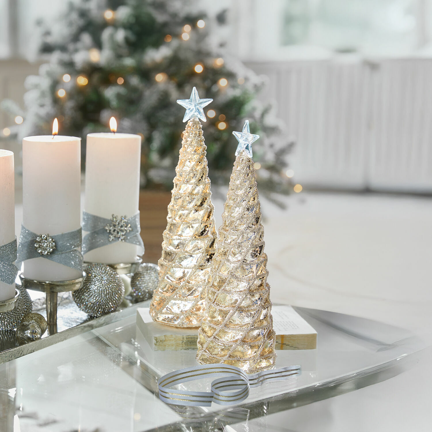Deko-Baum 2er Set Glitter